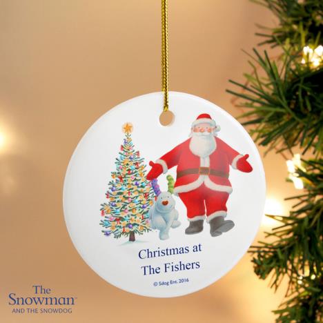 Personalised The Snowdog Father Christmas Ceramic Decoration Extra Image 2